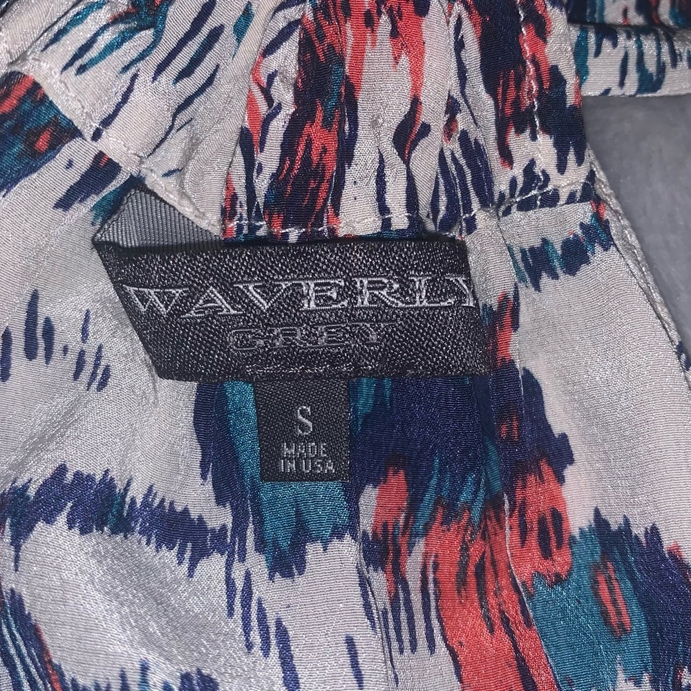 Waverly Silk Geometric Pattern Racerback Tank Size S - Picture 7 of 7
